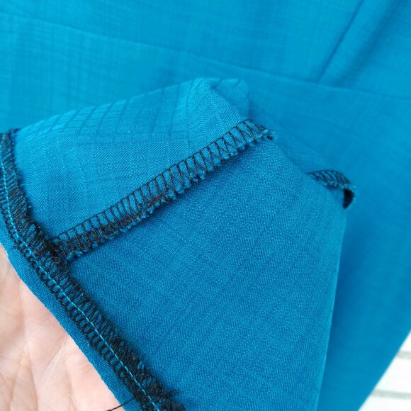 Amish Mennonite Cape Dress Plus Size 46"B 37"W Handmade Modest Teal Blue Prairie - Picture 11 of 11